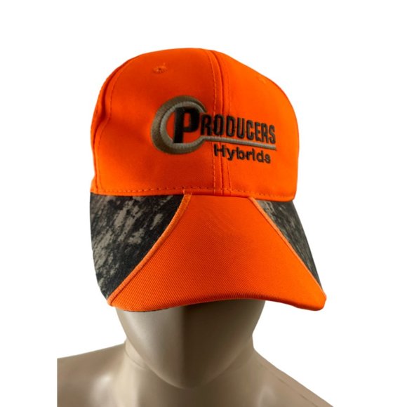 Outdoor Cap Orange/Camo Producers Hybrids Embroidered Logo Strapback Hat Cap - Picture 1 of 6
